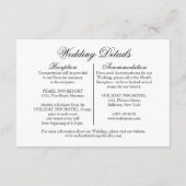 Elegante Pampas Grass Wedding Details Informatiekaartje (Achterkant)