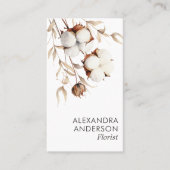 Elegante Pampas Katoen Boho Floral Visitekaartje (Voorkant)