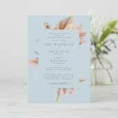 Elegante Pampas Mint Trouw Uitnodiging (Staand voorkant)