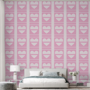 Elegante Panelen van Halve Harten Zachte Pastel Ro Behang
