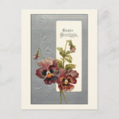 Elegante  Pansies met paasgroeten Briefkaart (Voorkant)