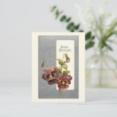 Elegante  Pansies met paasgroeten Briefkaart (Staand voorkant)