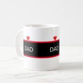 Elegante papa met hart op zwart & wit koffiemok (Voorkant links)