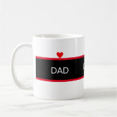 Elegante papa met hart op zwart & wit koffiemok (Links)