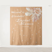 Elegante papas gras bruidsfeest beige bloem wandkleed (Voorkant)