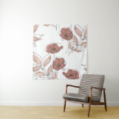 Elegante papaverbloemen naadloos patroon wandkleed (In situ)