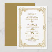 Elegante Papaya Whip  Lijst bruiloft Kaart (Voorkant / Achterkant)