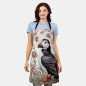 Elegante papegaaiduiker William Morris Geïnspireer Schort (Gedragen)