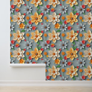 Elegante papieren bloemblaadjes: 3D Floral Wonderl Behang