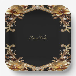 Elegante papieren bord met gouden rand