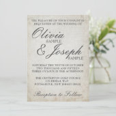 Elegante  papieren huwelijksuitnodiging kaart (Staand voorkant)