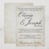 Elegante  papieren huwelijksuitnodiging kaart (Voorkant / Achterkant)