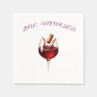 Elegante papieren servetten met wijnspetters Love 