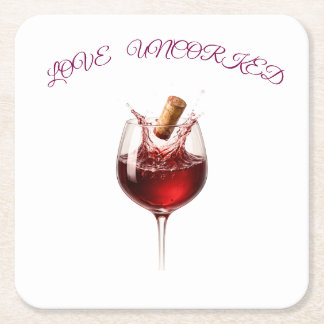 Elegante papieren servetten met wijnspetters Love Kartonnen Onderzetters