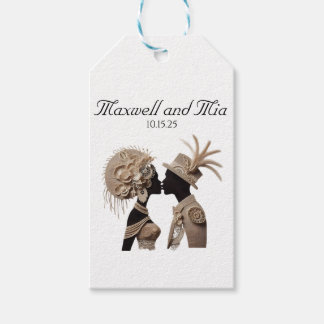 Elegante papieren servetten voor huwelijksreceptie cadeaulabel
