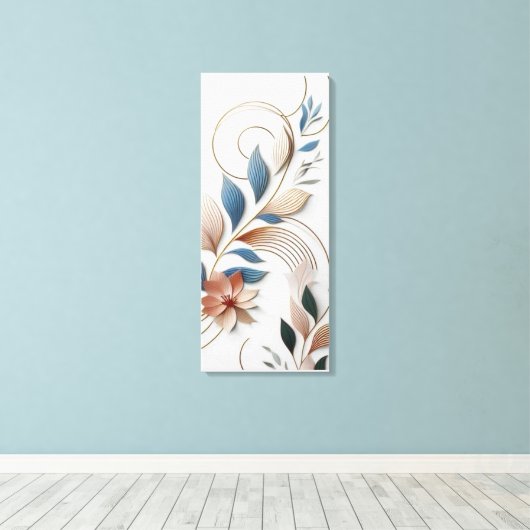 Elegante papierkunst canvas afdruk (Insitu (Houten vloer))