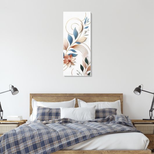 Elegante papierkunst canvas afdruk (Insitu (Slaapkamer))