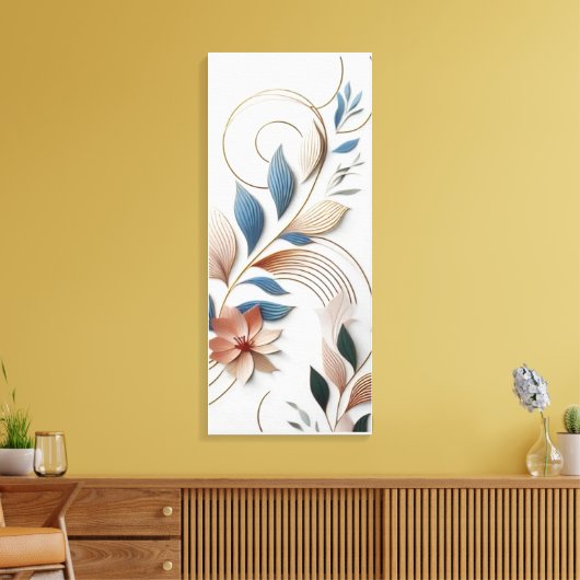 Elegante papierkunst canvas afdruk (Insitu (Woonkamer))