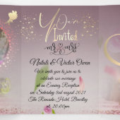 elegante para bodas con purpurina y angel drieluik uitnodiging (Binnenkant midden)