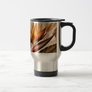 Elegante Paradijsvogel & Ginkgo Botanische Kunst Reisbeker