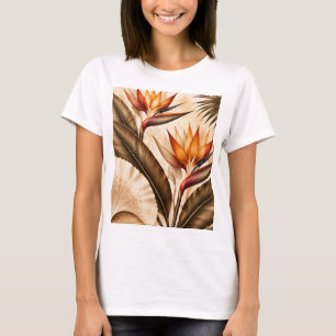 Elegante Paradijsvogel & Ginkgo Botanische Kunst T-shirt