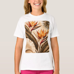Elegante Paradijsvogel & Ginkgo Botanische Kunst T-shirt