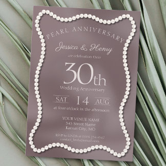 Elegante Parel 30e Huwelijksjubileum Foto Kaart