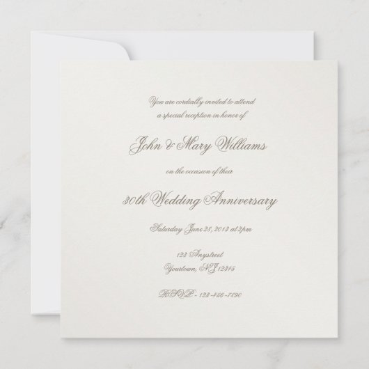 Elegante Parel 30e Huwelijksjubileum Kaart (Achterkant)