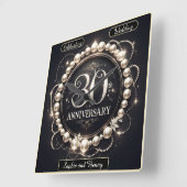 Elegante Parel 30ste Verjaardag Vierkante Klok (Hoek)