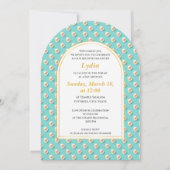 Elegante Parel Bat Mitzvah Uitnodiging (Voorkant)