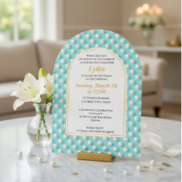 Elegante Parel Bat Mitzvah Uitnodiging