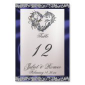 Elegante parel, blauw lint & sprankeling kaart (Achterkant)