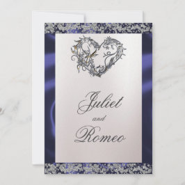 Elegante parel, blauw lint & sprankeling kaart