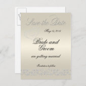 Elegante parel bloeien Save the date Aankondigingskaart (Voorkant / Achterkant)