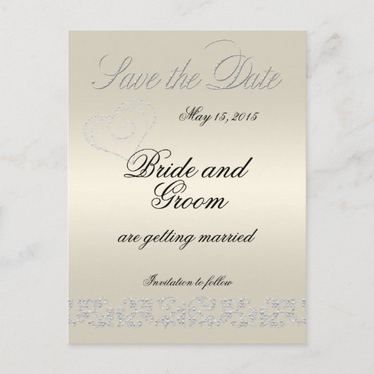 Elegante parel bloeien Save the date Aankondigingskaart (Voorkant)