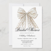 Elegante Parel Boog Bruidsdouche Kaart (Voorkant)