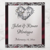 Elegante parel, Bourgogne lint & Sparkle Wijn Etiket (Enkel label)