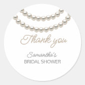 Elegante Parel Bruidsfeest Ronde Sticker (Voorkant)