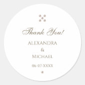 Elegante Parel Bruiloft Dank Je Ronde Sticker (Voorkant)