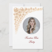 Elegante parel & glitter echtscheidingsfeest glamo kaart (Achterkant)