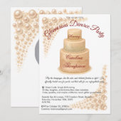 Elegante parel & glitter echtscheidingsfeest glamo kaart (Voorkant / Achterkant)