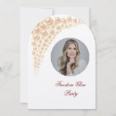 Elegante parel & glitter echtscheidingsfeest glamo kaart (Achterkant)