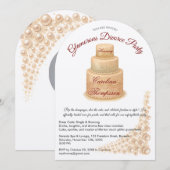 Elegante parel & glitter echtscheidingsfeest glamo kaart (Voorkant / Achterkant)