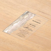 Elegante Parel Glitter Script Bruiloft Acryl Uitnodigingen (Laagn)