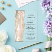 Elegante Parel Glitter Script Bruiloft Acryl Uitnodigingen (Insitu (Huwelijk))