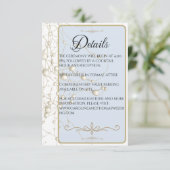 Elegante Parel Gouden Scriptie Bruiloft Romantisch Informatiekaartje (Staand voorkant)