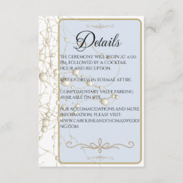 Elegante Parel Gouden Scriptie Bruiloft Romantisch Informatiekaartje