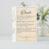 Elegante Parel Gouden Scriptie Bruiloft Romantisch Informatiekaartje (Staand voorkant)