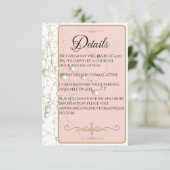 Elegante Parel Gouden Scriptie Bruiloft Romantisch Informatiekaartje (Staand voorkant)