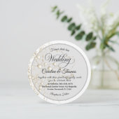 Elegante Parel Gouden Scriptie Bruiloft Romantisch Kaart (Staand voorkant)